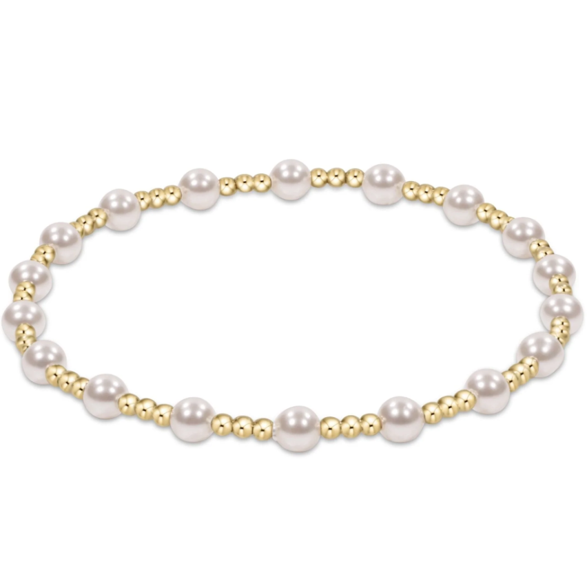 egirl Classic Sincerity Pattern 4mm Bead Bracelet - Pearl
