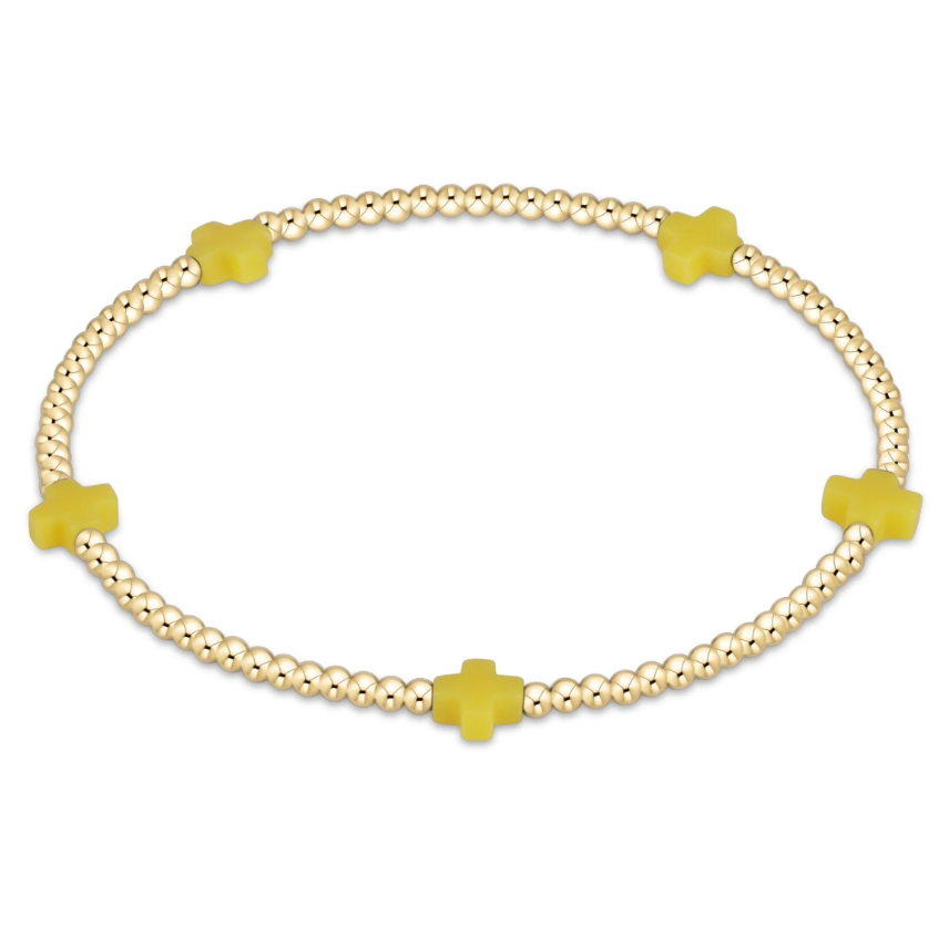 egirl Signature Cross Small 2mm Gold Bracelet
