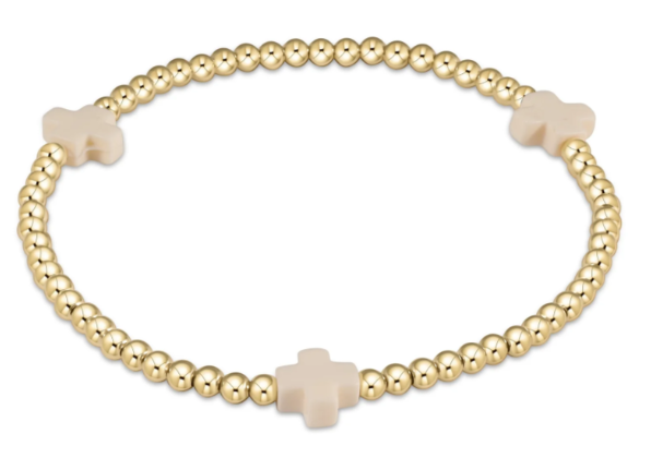 enewton Extends - Signature Cross Gold Pattern 3mm Bead Bracelet