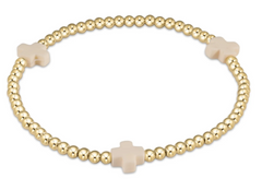 enewton Extends - Signature Cross Gold Pattern 3mm Bead Bracelet