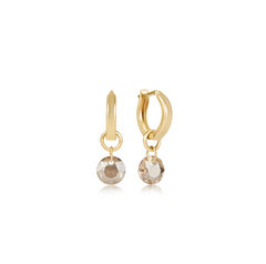 Huggie Gold 0.5" Hoop - Reflection Small Charm