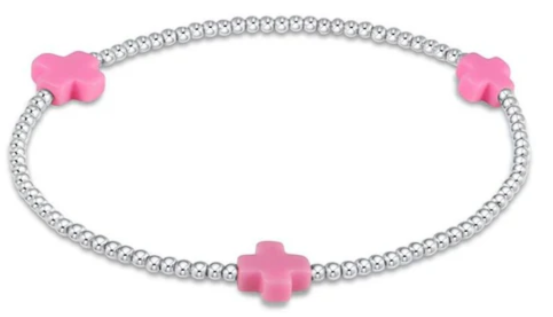 Signature Cross Sterling Pattern 2mm Bead Bracelet