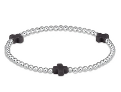 Signature Cross Sterling Pattern 3mm Bead Bracelet
