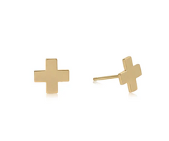 Signature Cross Stud - Gold