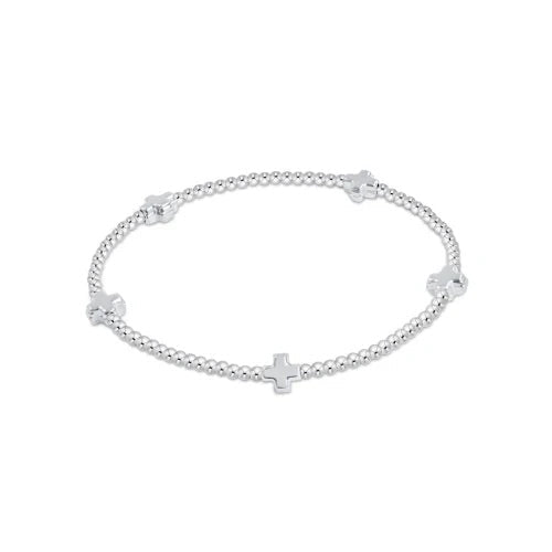 Signature Cross Small Sterling Pattern 2mm Bead Bracelet - Sterling