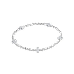Signature Cross Small Sterling Pattern 2mm Bead Bracelet - Sterling