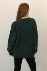 Evergreen Tonal Checkered Cardigan Sweater