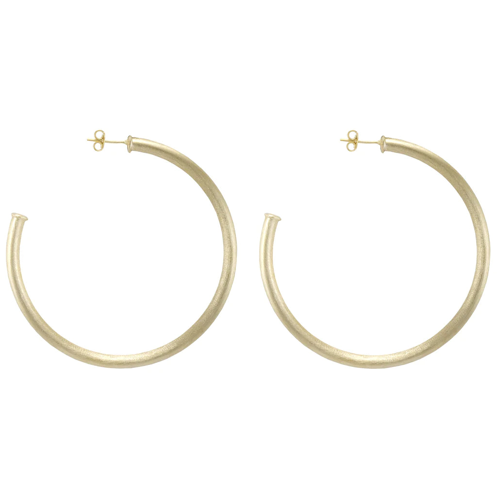 Everybody's Favorite Hoops 2.5" Earrings from Sheila Fajl in color gold.