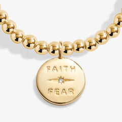 A Little Faith Over Fear - Gold Bracelet Charm View