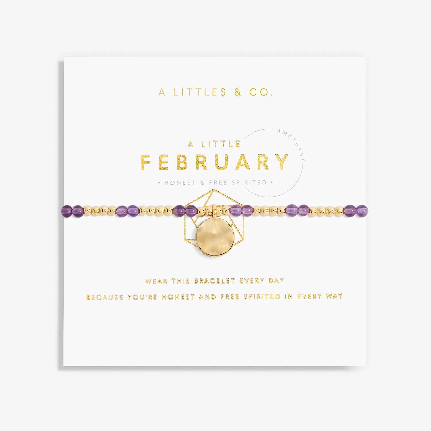 A Little Birthstone February Amethyst - Gold