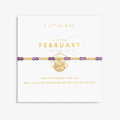 A Little Birthstone February Amethyst - Gold Bracelet Card View