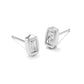 Fern Cyrstal Stud Earrings - Silver White Crystal - Kendra Scott