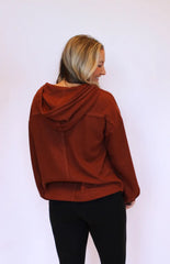Fern Waffle Knit Hooded Top Back View