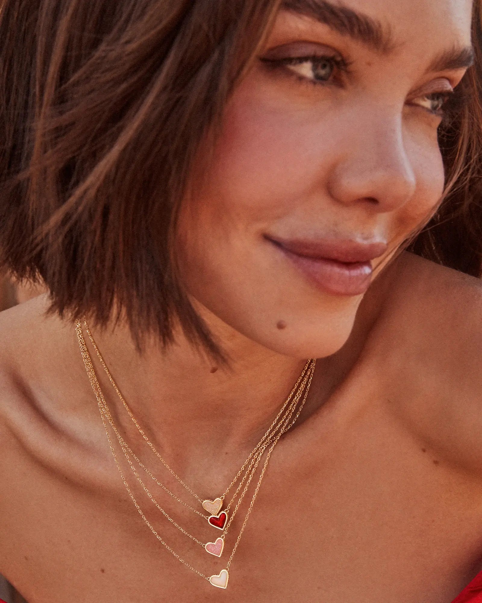 Kendra Scott Framed Ari Heart Short Pendant Necklace Silver