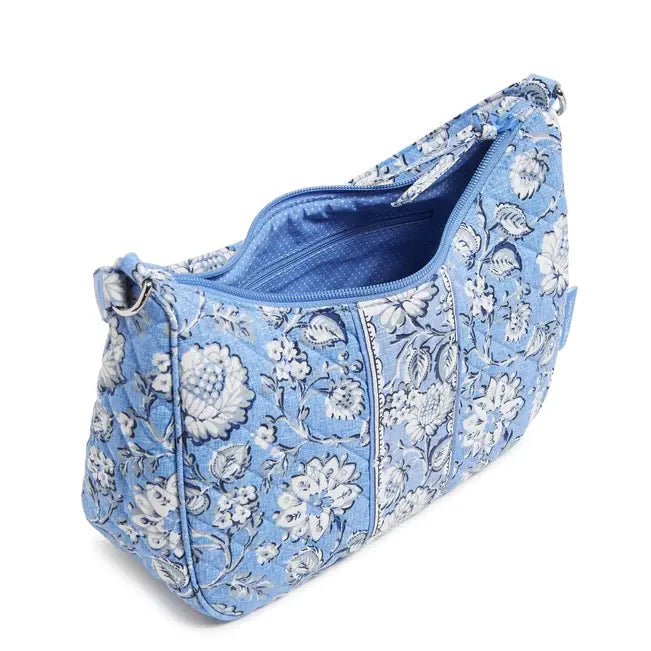 Vera Bradley Frannie Crescent Crossbody - Sweet Garden Blue