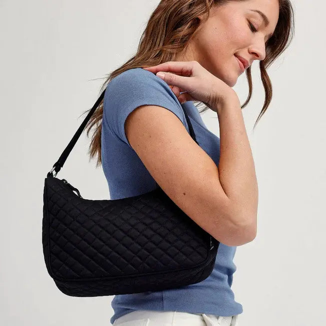 Frannie Crescent Crossbody Classic Navy Shoulder View