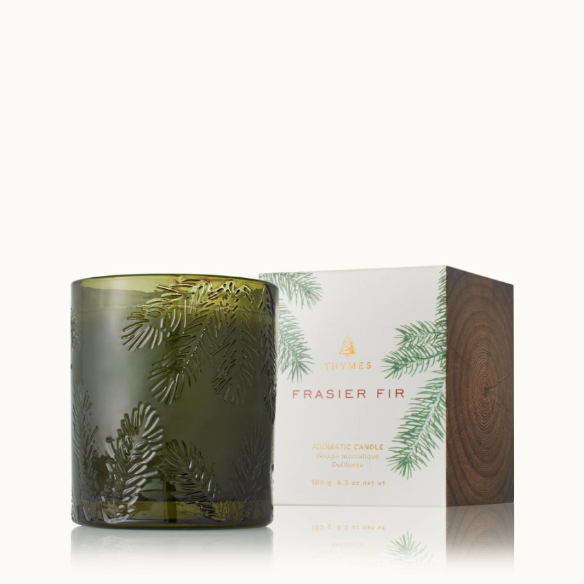 Poured Candle, Molded Green Glass