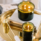 Poured Candle, Molded Green Glass