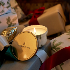 Poured Candle Tin, Gold Lid