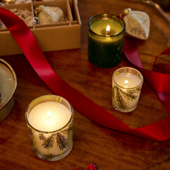 Votive Candle, Pine Needle Design