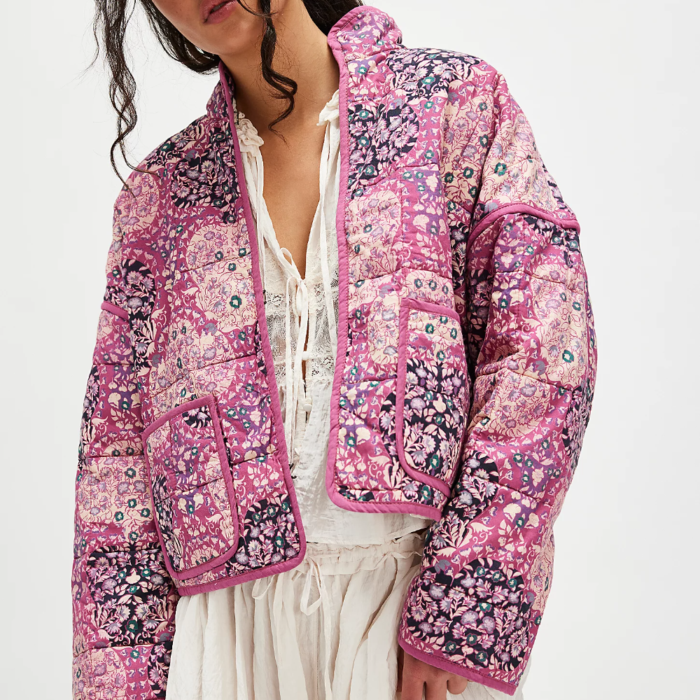 Pink colored Chloe jacket from Free People.