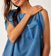 Free People Our Time Tee In Cobalt Blue