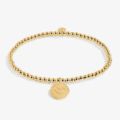 A Little Friends Are The Family You Choose - Gold Bracelet Front View