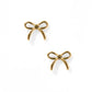 Lily Co Screwback Stud earrings in the shape of ribbons.