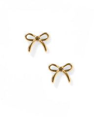 Lily Co Screwback Stud earrings in the shape of ribbons.