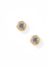 Lily Co Screwback Stud earrings with a diamond.