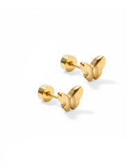 Lily Co Screwback Stud earrings in the shape of butterflies.