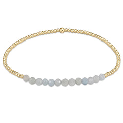 Enewton Gold Bliss 2mm Bead Bracelet - Aquamarine