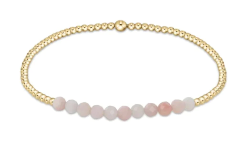 Enewton Gold Bliss 2mm Bead Bracelet - Pink Opal