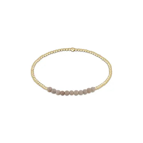 Gold Bliss 2mm Bead Bracelet - Riverstone Front View