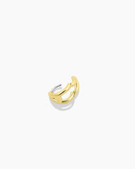 18k gold plated Initial A huggie earring from the jewelry brand Gorjana.