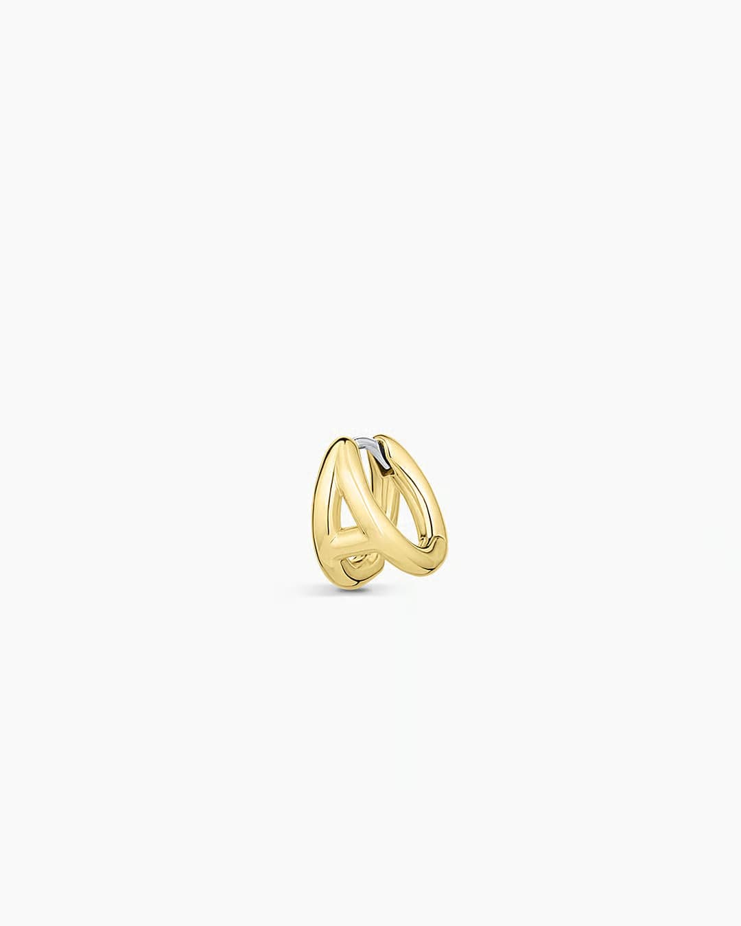 18k gold plated Initial A huggie earring from the jewelry brand Gorjana.