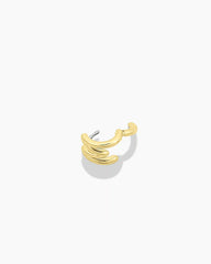 18k gold plated Initial M huggie earring from the jewelry brand Gorjana.