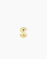 18k gold plated Initial S huggie earring from the jewelry brand Gorjana.