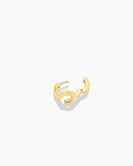 18k gold plated Initial S huggie earring from the jewelry brand Gorjana.