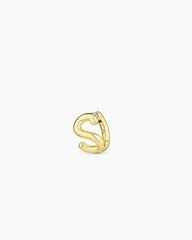 18k gold plated Initial S huggie earring from the jewelry brand Gorjana.
