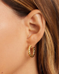 18 gold plated crew hoop earrings from the jewelry brand Gorjana.