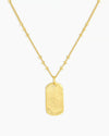 18k gold dog tag necklace from the jewelry brand Gorjana.