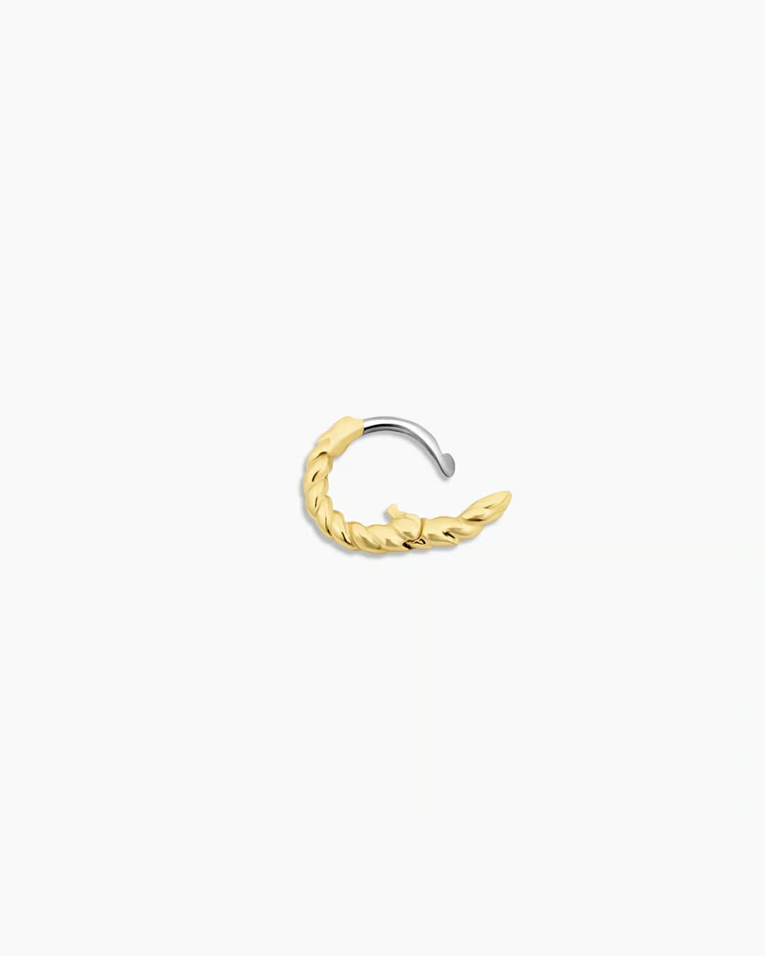 Single 18k gold huggie earring from the jewelry brand Gorjana.