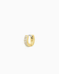 Single 18k gold plated wilder shimmer huggie earring from the jewelry brand Gorjana.