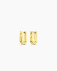 18k gold plated Asher Link Huggie earrings.