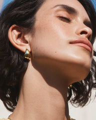 18k gold plated tear drop stud earrings from the jewelry brand Gorjana.