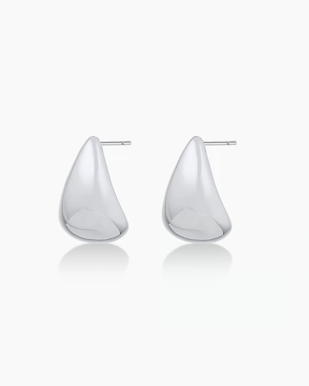 Rhodium Plated tear drop stud earrings from the jewelry brand Gorjana.