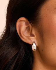 Rhodium Plated tear drop stud earrings from the jewelry brand Gorjana.