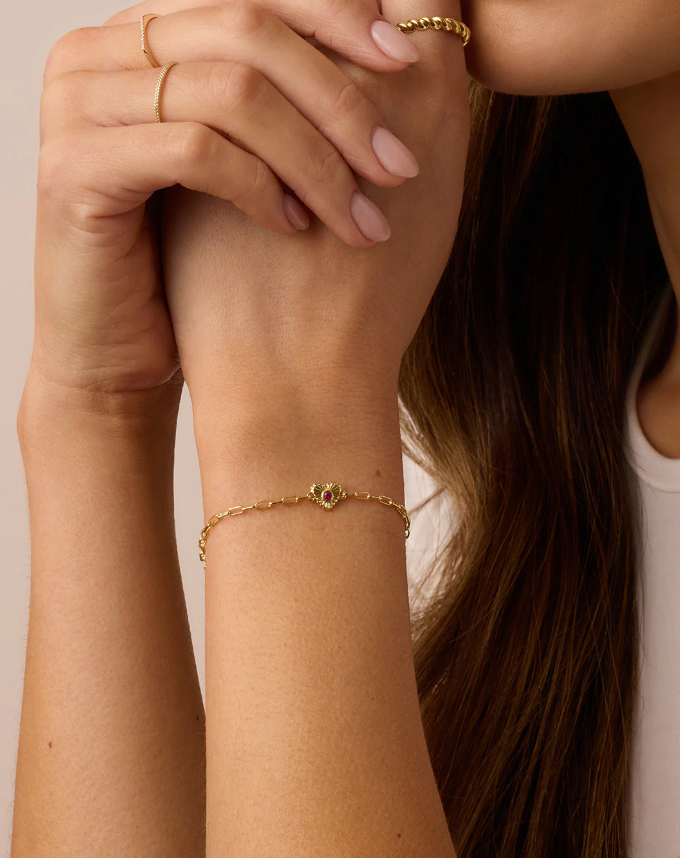 Birthstone Heart Bracelet