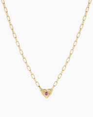 Birthstone Heart Necklace